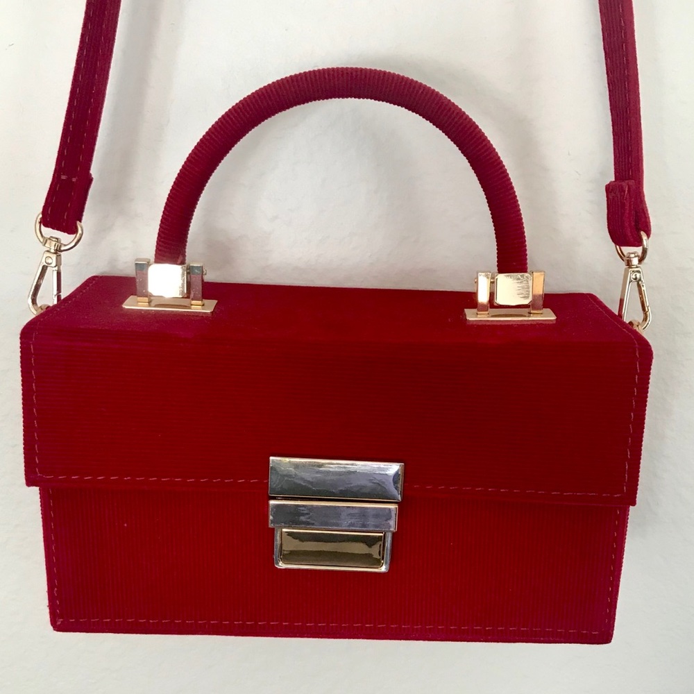 Zara Basic Red and Gold Purse